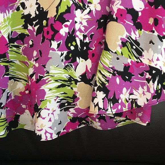 Jones New York 100% Silk Colorful Flare Skirt - 10 - Picture 2 of 9